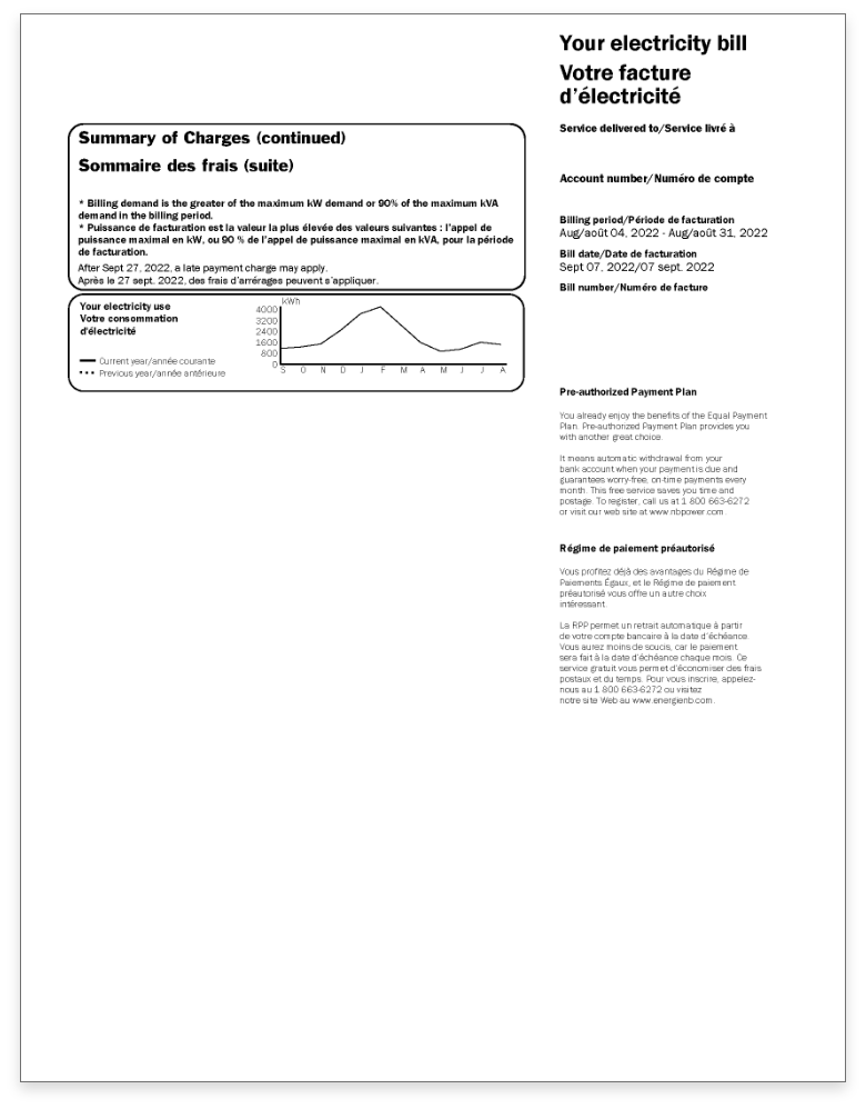 Electricity bill - Page 2